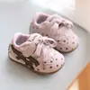 Zapatos para Bebés de Estilo Lindo con Suela Suave para Bebés y Niños Pequeños, Novedades de Otoño para Niñas, Zapatos Deportivos Casuales con Cordones, Lazo de Lunares, Modernos