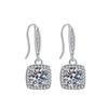 Novos Brincos Elegantes de Imitação de Diamante Moussaint Incrustados com Diamante Completo Brincos Quadrados de Diamante de Alta Qualidade Joias de Menina Estilo Coreano de Nicho