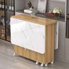 Mesa de Jantar Dobrável para Casa Apartamento Pequeno Removível com Rodas Retrátil Retangular Simples Multifuncional Mesa de Jantar Pequena