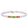 Pulseira de Cerâmica Macia com Contas Transfronteiriça Estilo Boêmio Feita à Mão com Contas de Cerâmica Sete Cores Cordão para Mulheres