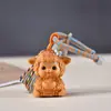 Año de la Oveja de la Suerte Arcoíris Madera Ensamblada Madera de Haya Niño de Pelo Rizado Llavero de Madera Colgante Adorno para Bolsa Signo del Zodiaco