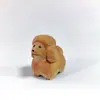 Cachorro de Poodle Tallado a Mano en Madera Maciza Artesanía de Madera Decoración de Escritorio para Sala de Estar Oficina Adorno Lindo para Coche