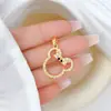 [Ouro Real de Cobre] Urso Vazado Personalizado Mais Fácil de Combinar Comércio Exterior Transfronteiriço DIY Joias Feitas à Mão Cobre Zircônio Micro-Incustado Pingente
