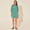 Moda Transfronteriza para Mujer Cuerda de Corbata Floral Manga Corta Holgada Casual Vestido de Ram Falda de Vacaciones en la Playa