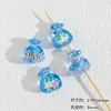 Lanyard para Teléfono con Cuentas Doradas Estampadas de Pez Dorado, Llavero de Aretes, Colgante para Bolsa, Borla, Accesorios de Materiales para Joyería DIY