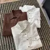 Camisa de manga larga con cuello, inspirada en la ropa de trabajo de estilo japonés, para mujer, nueva colección de otoño, corte holgado, adelgazante, versátil, sobrecamisa de algodón puro