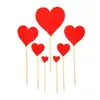 Set de 7 Piezas Venta al por Mayor Adornos para Decoración de Pasteles Día de San Valentín Propuesta Corazón con Brillo Rosa Inserciones para Pastel de Cumpleaños