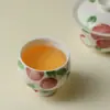 Taza de Té Alta de Lichi Pastel Pintada a Mano para Damas de Lujo, Exquisita Cerámica de Taza Única