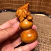 Ornatos e Artesanato em Escultura de Madeira Envelhecida Thuja Taihang, Peças de Mão, Bola de Fitness Pixiu em Noz