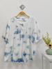 Vestido artístico azul tie-dye hecho a mano de Radix Isatidis de planta pura original, sobrecapas exteriores protectoras solares