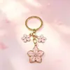 Chaveiro Pingente Flor Cerejeira Estilo Novo Fresco e Fofo, Pingente Fofo para Mochila, Joia de Liga de Zinco, Acessórios para Bolsa