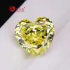 Coração Personalizado 4K Corte Flor de Gelo Quebrado Brilhante Torneiro Cor Clara Amarelo Ganso 7a8a Pedra Artificial CZ Diamante Branco Zircônia
