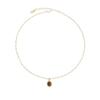 Moda Transfronteriza Retro Europea y Americana Latón Chapado en Oro Piedra Ojo de Tigre de Alta Gama Ágata Circona Collar Accesorio de Cuello Versátil para Otoño e Invierno