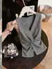 Colete Feminino de Verão Novo Gola V Xadrez Sem Mangas Moda Versátil Temperamento Torcido Emagrecedor Colete Xadrez A13143