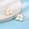 Nuevos Pendientes Únicos Estilo Bosque con Diseño Irregular de Flor de Goteo de Aceite, Diseño de Nicho, Pendientes Populares