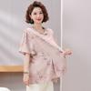 Nueva Camiseta de Verano Talla Grande para Madres Gordas de 50-60 Años Casual Nuevo Top Holgado de Manga Corta Estilo Chinoiserie para Mujeres