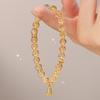 Pulsera de Calabaza Pequeña de Cristal Imitación Rubio para Mujer, Nuevo Estilo Chino Calabaza Diseño de Nicho, Pulsera de Citrino Natural Imitación para Novia