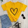 Camiseta Estampada de Amor Corazón Día de San Valentín, Sitio Independiente de Comercio Exterior Camiseta de Comercio Exterior de Manga Corta con Cuello Redondo Europeo y Americano