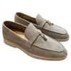 Novos Estilos de Mocassins 2026, Slip-On Confortáveis Suede com Borla Sapatos Baixos, Estilo Old Money Retro Sapatos Casuais Preguiçosos Baixos