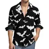 Nueva Camisa Hawaiana de Manga Larga Casual para Hombre Impresa en 3D Serie de Halloween de Comercio Exterior Más Vendida Transfronteriza