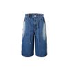 OUSWE Vintage Americano Vintage Sueltos Shorts de Mezclilla Blancos Lavados Pantalones de Hombre Verano Pantalones Capri RK200