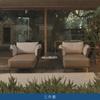Sillón nórdico de ratán para exteriores, sofá informal, combinación para patio, terraza, diseño de jardín, villa, muebles de ratán para exteriores
