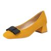 Sapatos de Salto Grosso Estilo Francês Novos 2026 para Mulheres, Couro Genuíno Camurça Boca Rasa Sapatos Profissionais para o Trabalho e Dia a Dia, Sapatos Vermelhos de Noiva para Mulheres