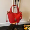 Colete Estilo Transfronteiriço com Padrão de Lichia Bolsa Cesta de Legumes para Mulheres 2025 Nova Bolsa de Ombro Único Transversal de Couro Genuíno Moda Versátil Tendência