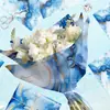 Papel de Copia Gradiente Azul Wx198 17g Dulce de Regalo Papel de Envoltura a Prueba de Humedad Contraste Dorado Papel Decorativo de Pera