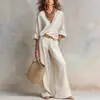 2026 Ropa de verano casual natural de lino sintético suelta para mujer y hombre, sitio independiente transfronterizo europeo y americano AliExpress, Amazon