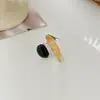 Diseño Francés Anillo de Cristal de Té Negro Natural con Forma Especial para Mujer Joyería de Lujo Accesible de Nicho Anillo Abierto para Dedo Índice Elegante