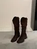Botas Femininas 2026 Outono/Inverno Novo Estilo Britânico Meilade Salto Alto Plataforma Skinny Longas