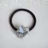 Novo Scrunchie Simples de Flor de Acetato, Cordão de Cabelo Estrela Fresca para Mulheres, Elástico de Cabelo, Elástico de Borracha Simples de Alta Elasticidade