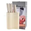 Novo Lançamento Quente Conjunto de Facas de Cozinha de Aço Inoxidável Conjunto de Sete Peças com Suporte Quadrado de Grão Vertical Conjunto de Caixa de Presente para Chef Em Estoque