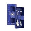 Conjunto de talheres criativos de aço inoxidável, colher pequena, garfo, caixa de presente de mão, amor internacional, colher de café, garfo de frutas