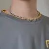 Chuni Hip Hop Moda Marca Personalidade Punk Antiguerra Paz Colar Feminino Aço Titânio Corrente Grossa Pontos Corrente Cubana Colar Masculino