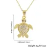 Nueva moda nicho chapado en cobre oro de 18k colgante de tortuga creativo personalidad tortuga colgante micro incrustada circón venta al por mayor