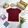 Camiseta de Verano para Niños Lindo Moño Top Versátil Bebé Nuevo Estilo Niños Volantes Casual Personalizado