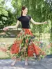 26 Nova Saia Estampada Estilo Boho Resort Europeu e Americano Primavera/Verão com Barra Larga para Mulheres