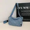 Bolsa Jeans com Diamantes Feminina Outono e Inverno Nova Estilo Coreano Casual para o Dia a Dia Versátil Ombro Transversal Bolsa Almofada Transfronteiriça