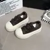 Zapatillas infantiles de 5 cm con suela blanda, zapatos blancos para mujer que aumentan la altura, cierre de velcro, zapatos de un solo uso, zapatos de suela gruesa, estilo casual y deportivo