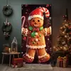 2025 Decoración de Cubierta de Puerta Navideña Transfronteriza de Amazon Serie Navideña Cubierta de Puerta de Regalo Tela de Fondo para Ambiente de Fiesta Navideña