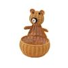 Cesta de Urso Rattan Sintético Trançado Animal Criativo Armazenamento Frutas Azul Sala de Estar Enfeites Cesta de Armazenamento Atacado