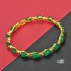 Nuevo estilo coreano bañado en oro moda popular microincrustado pulsera de esmeralda joyería para mujer Oro de arena de Vietnam Joyería que no se decolora por mucho tiempo