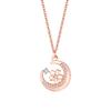 Collar de luna voladora de cereza de plata esterlina S925 para mujer, colgante de flor de cerezo de moda combinable, elegante cadena de clavícula de alta calidad con nicho