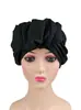 Gorro de Dormir Plisado Floral Personalizado, Nuevo Turbante de Belleza de Amazon con Logo Impreso, Pañuelo para la Cabeza de Ala Ancha con Lazo