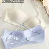Sujetador Invisible sin Espalda de Corte Bajo para Pechos Pequeños, Push-Up, Anticaída, de Cintura Baja, Alta Elasticidad, Tirantes Finos, Invisible, Transpirable