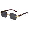 Nuevas gafas de sol cuadradas sin marco, gafas de sol de moda europea y americana para mujer, gafas de sol con protección solar degradada, venta al por mayor