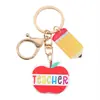 Colgante de Manzana ACH Regalo ER Decoración de Lápiz Temporada de Graduación Llavero Adorno Acrílico Día del Maestro TE Inglés