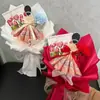 Día de San Valentín Vestido de Novia Tarjeta de Princesa Ramo Decoración de Pastel Tarjeta de Bendición Tarjeta de Felicitación Tarjeta Espalda de Diosa Material Floral
